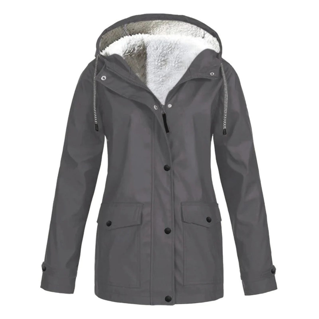 Waterproof Wool Coat for Women | Mid-Length | Gray