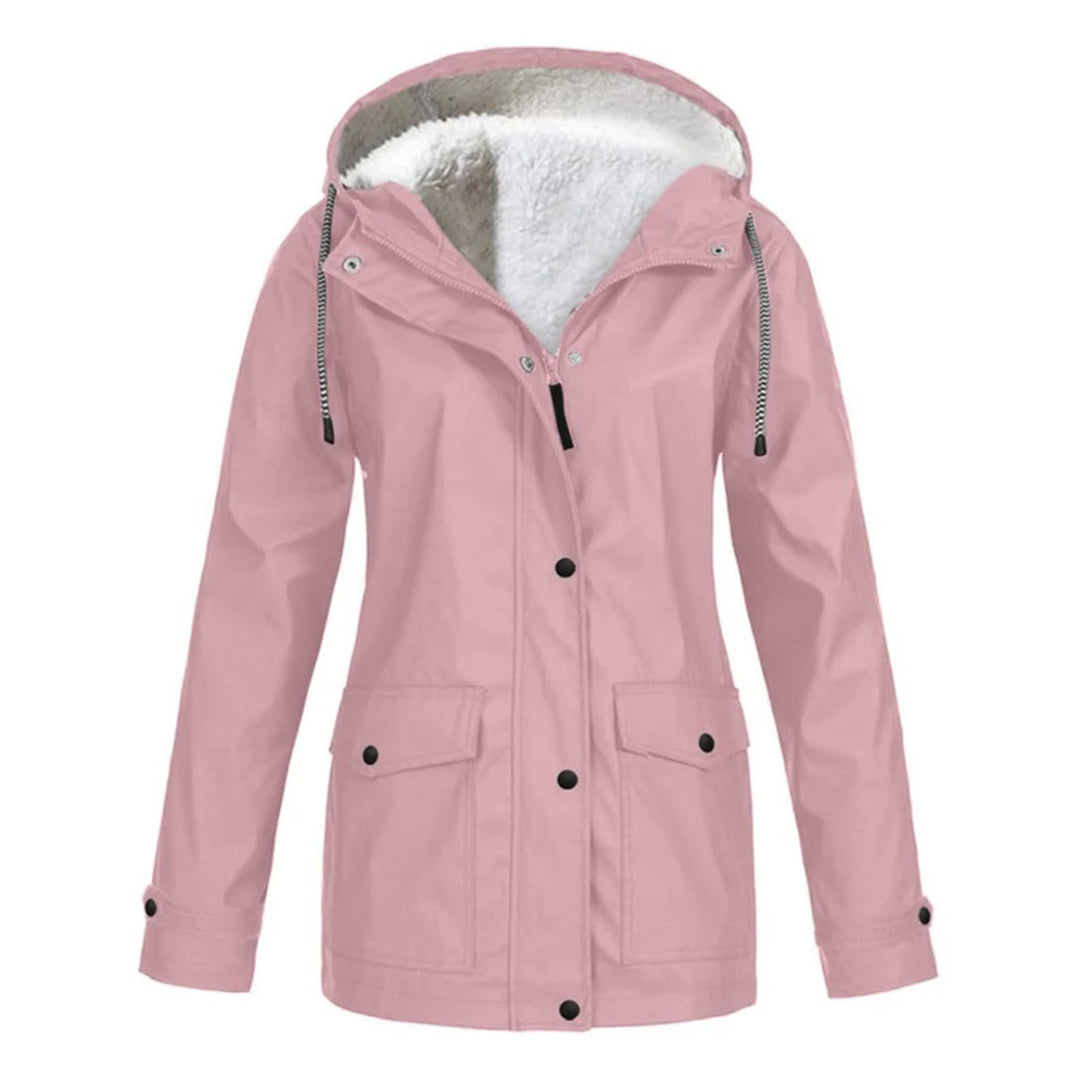Waterproof Wool Coat for Women | Mid-Length | Pink