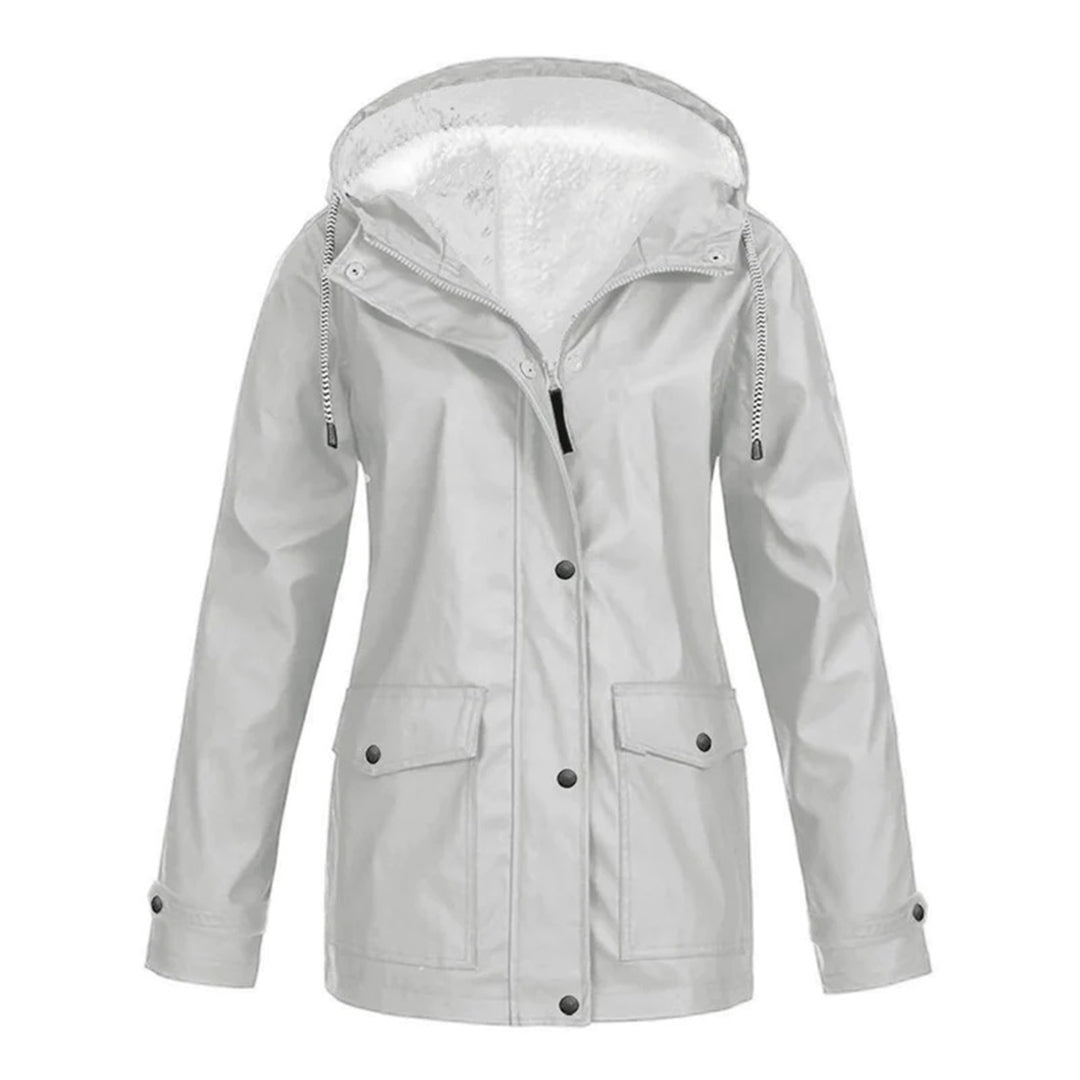 Waterproof Wool Coat for Women | Mid-Length | Silver