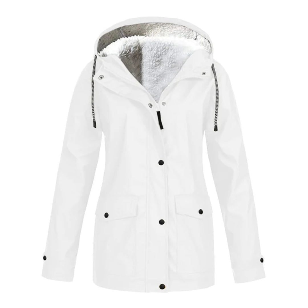 Waterproof Wool Coat for Women | Mid-Length | White