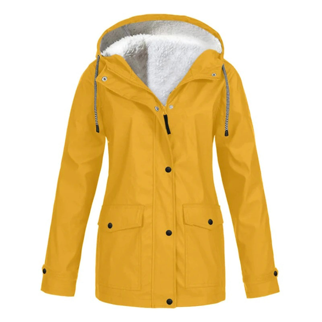 Waterproof Wool Coat for Women | Mid-Length | Yellow
