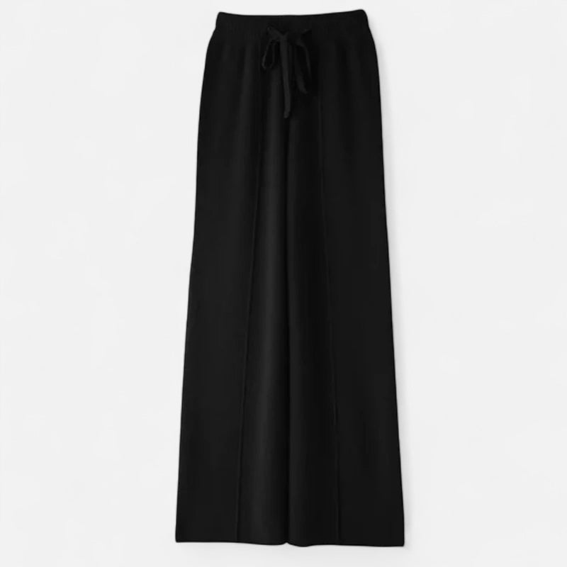 Wide Leg knitted pants for women | Autumn-Winter Essential | Black