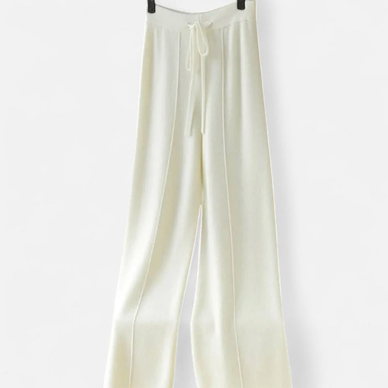Wide Leg knitted pants for women | Autumn-Winter Essential | White
