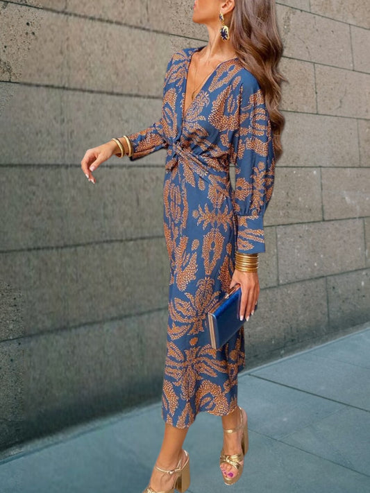 Winslet | Elegant Women's Maxi Dress in Sustainable Fabric for All Seasons | Blue