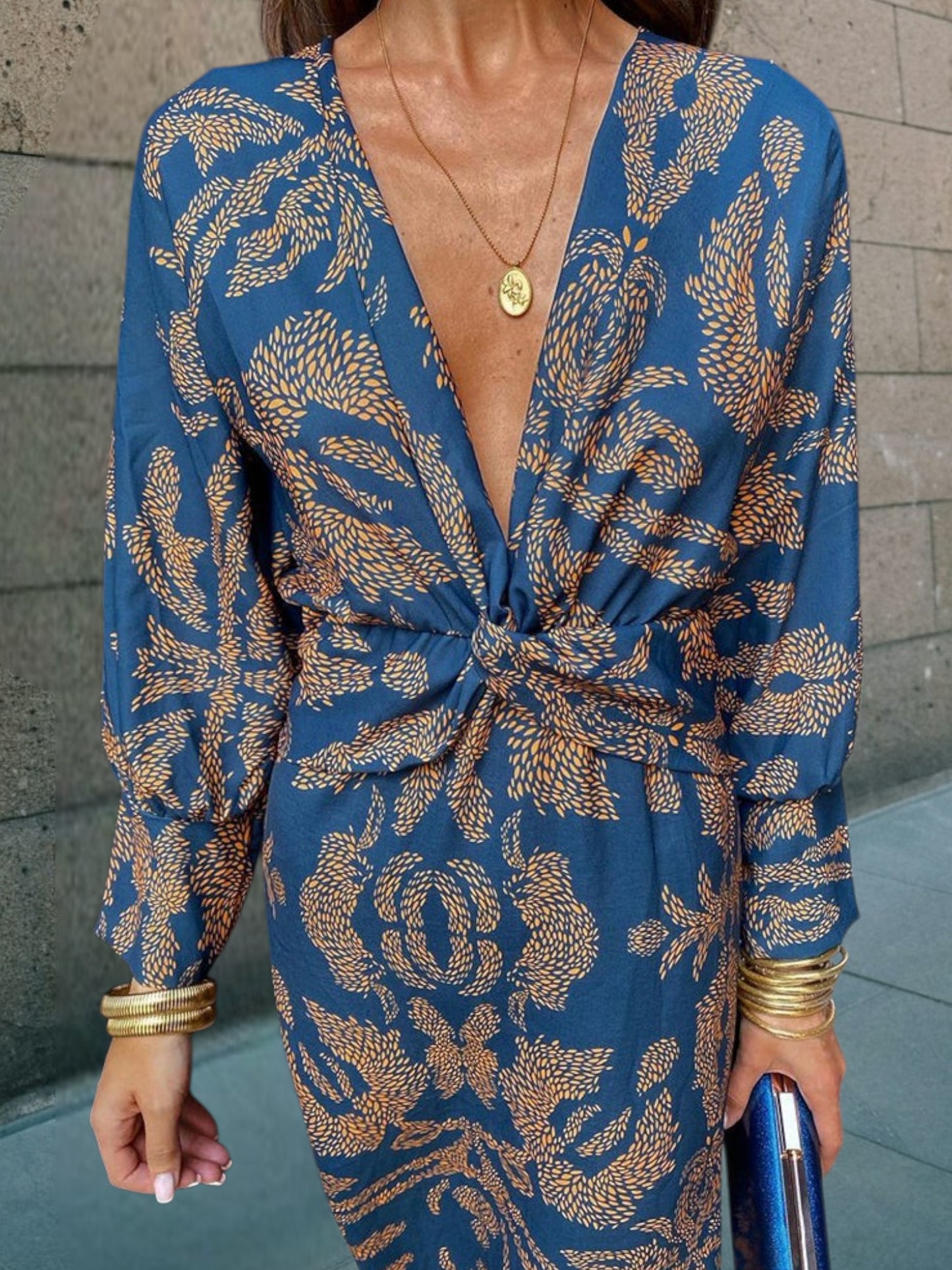 Winslet | Elegant Women's Maxi Dress in Sustainable Fabric for All Seasons | Blue 3