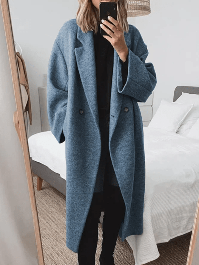 Winter Coat for Women, Long, Classic Design | Warmth | Blue