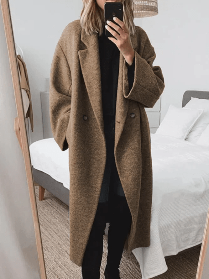 Winter Coat for Women, Long, Classic Design | Warmth | Brown