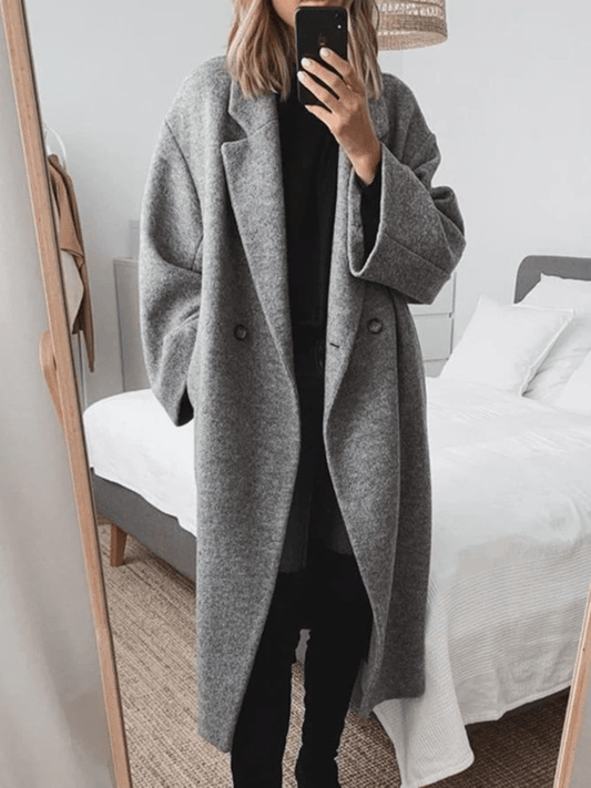 Winter Coat for Women, Long, Classic Design | Warmth | Gray