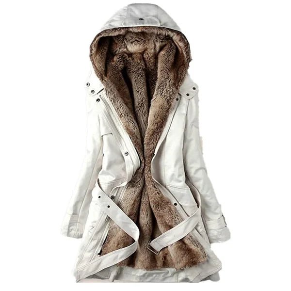 Winter Coat with Faux Fur Lining for Women | Elegant Fit | White1