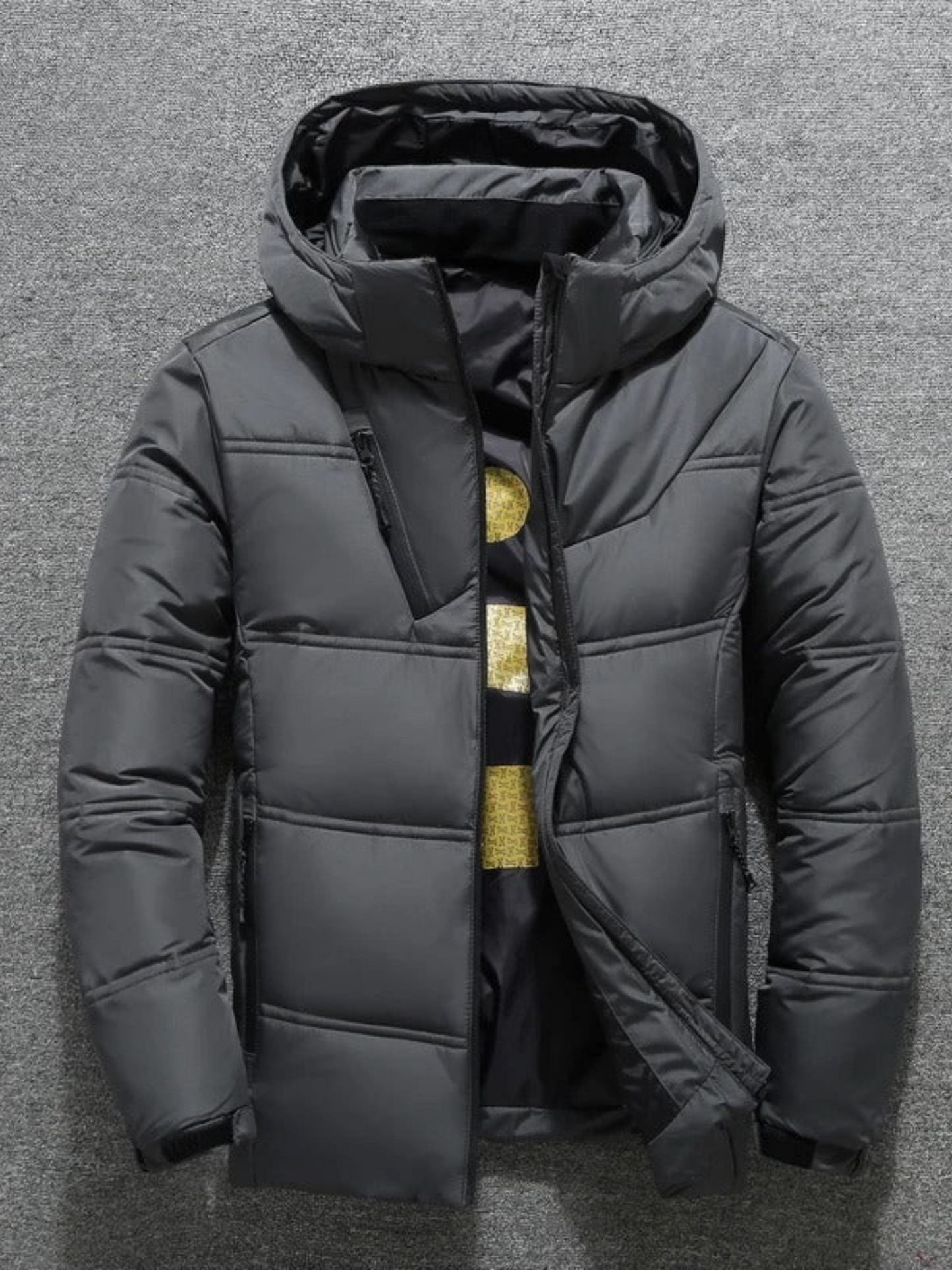 Winter Down Jacket for Men | Lightweight, Water-Resistant | Dark Gray