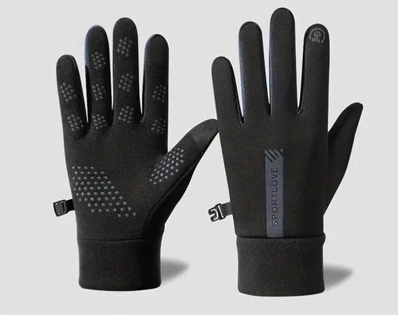 Winter Gloves for Men & Women | Micro-Silicone Grip, Touchscreen Controls | Black