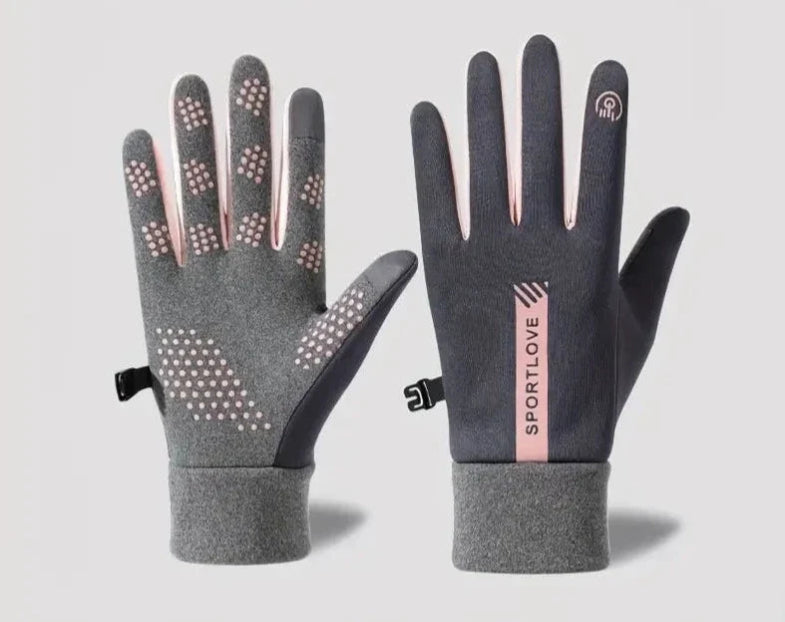 Winter Gloves for Men & Women | Micro-Silicone Grip, Touchscreen Controls | Gray