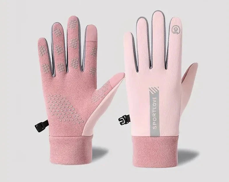 Winter Gloves for Men & Women | Micro-Silicone Grip, Touchscreen Controls | Pink
