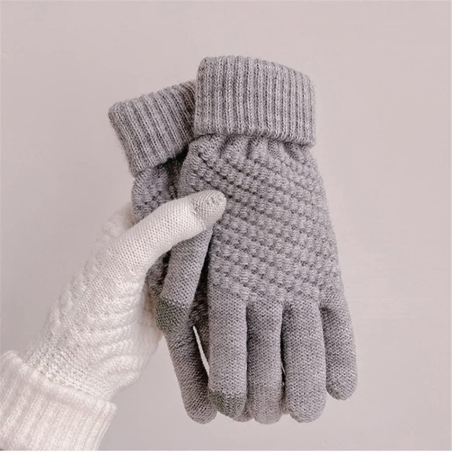 Winter Gloves for Men and Women | Classic Cotton Design | Gray
