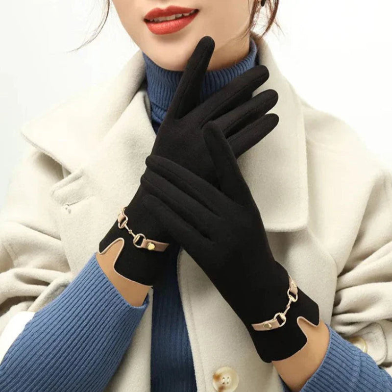 Winter Gloves for Women | Vintage-Inspired Design | Black