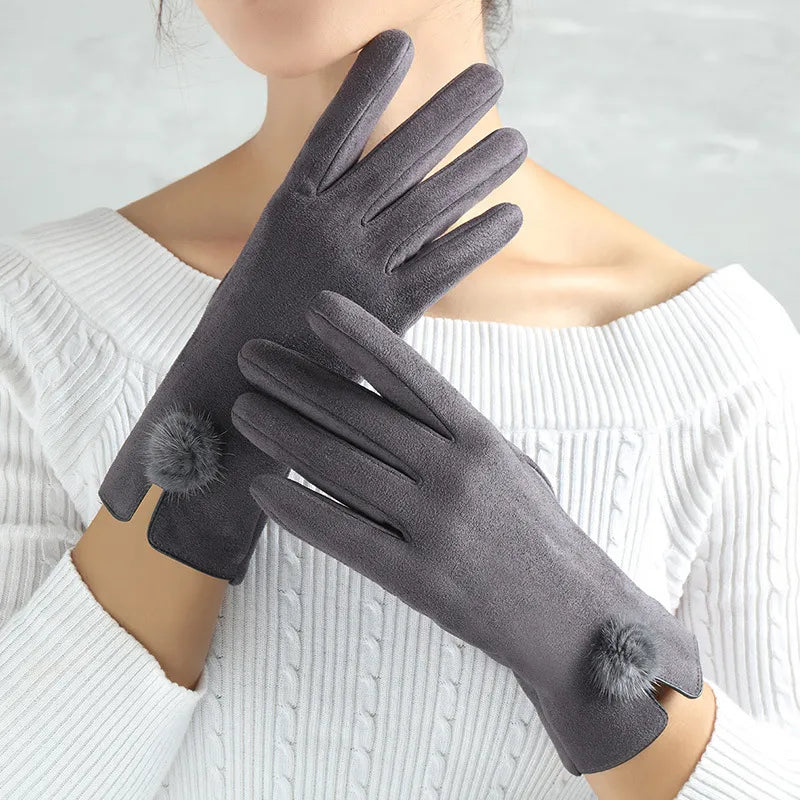 Winter Gloves for Women | Vintage-Inspired Design | Dark Gray