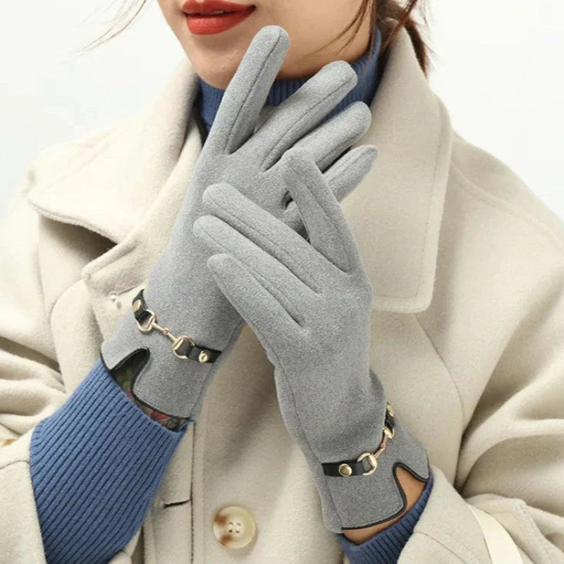 Winter Gloves for Women | Vintage-Inspired Design | Gray