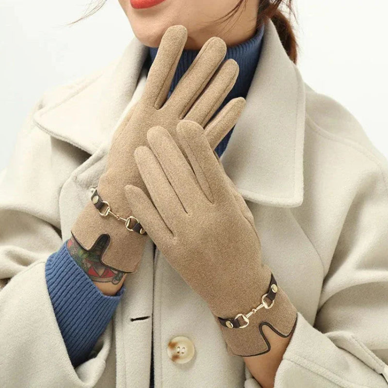 Winter Gloves for Women | Vintage-Inspired Design | Khaki