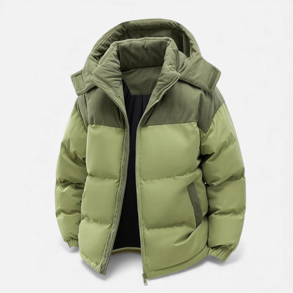 Winter Jacket for Men, Fleece-Lined, Removable Hood | Insulated | Green