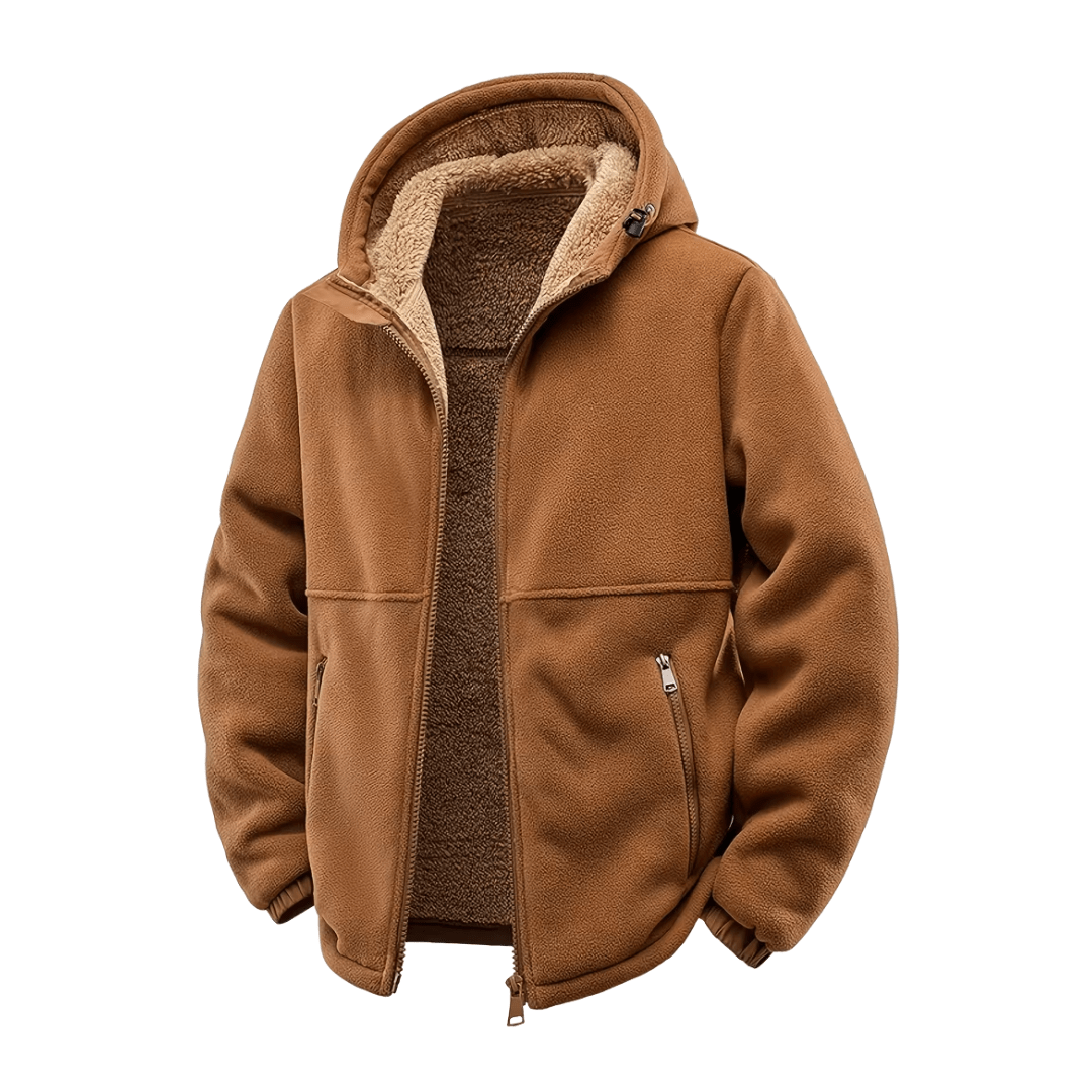 Winter Jacket for Men, Hooded, Fleece Lined | Winter | Rust