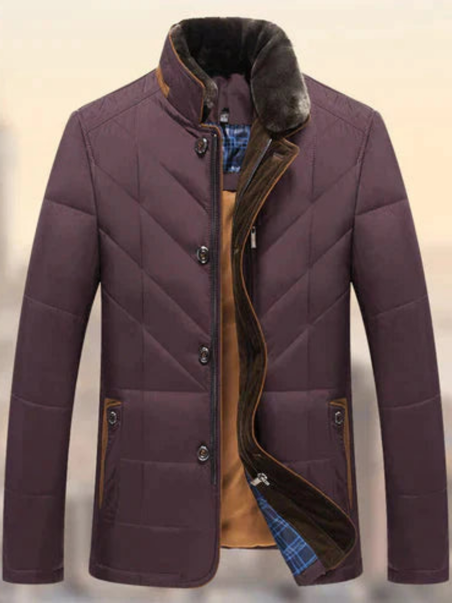 Winter Jacket for Men | Lightweight Slim Fit | Red