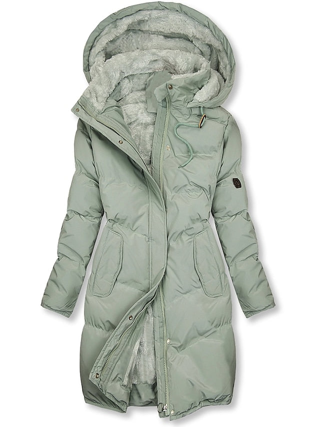 Winter Jacket for Women | Elegant Details | Light Green
