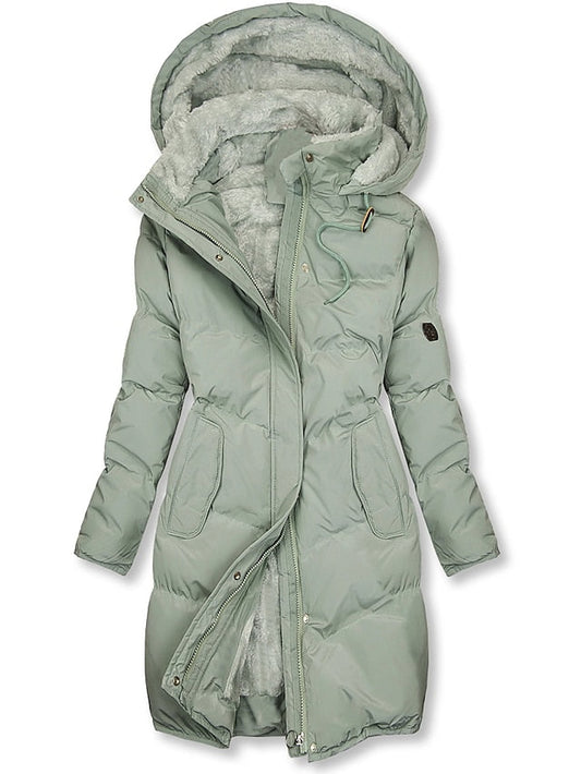 Winter Jacket for Women | Elegant Details | Light Green