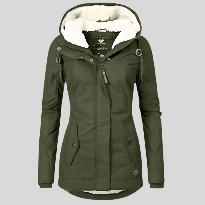 Winter Jacket for Women | Waterproof Hooded | Army Green