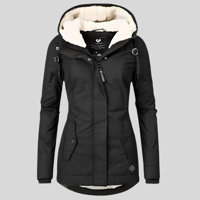 Winter Jacket for Women | Waterproof Hooded | Black