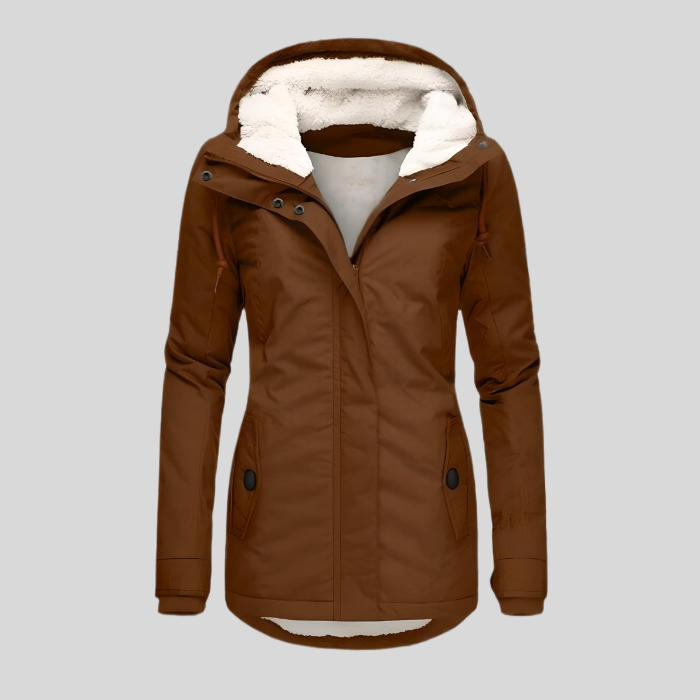 Winter Jacket for Women | Waterproof Hooded | Brown