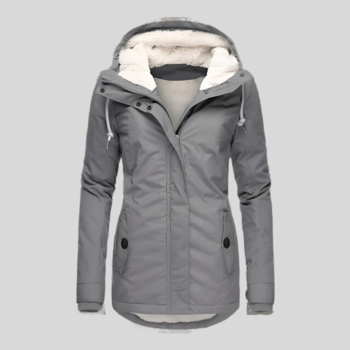 Winter Jacket for Women | Waterproof Hooded | Gray