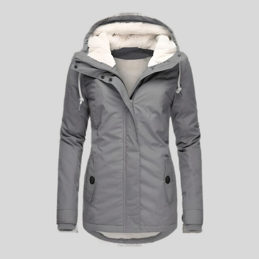 Winter Jacket for Women | Waterproof Hooded | Gray