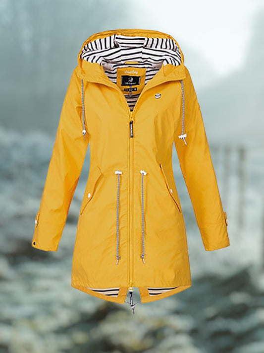 Winter Rain Jacket with Hood | Waterproof | Yellow