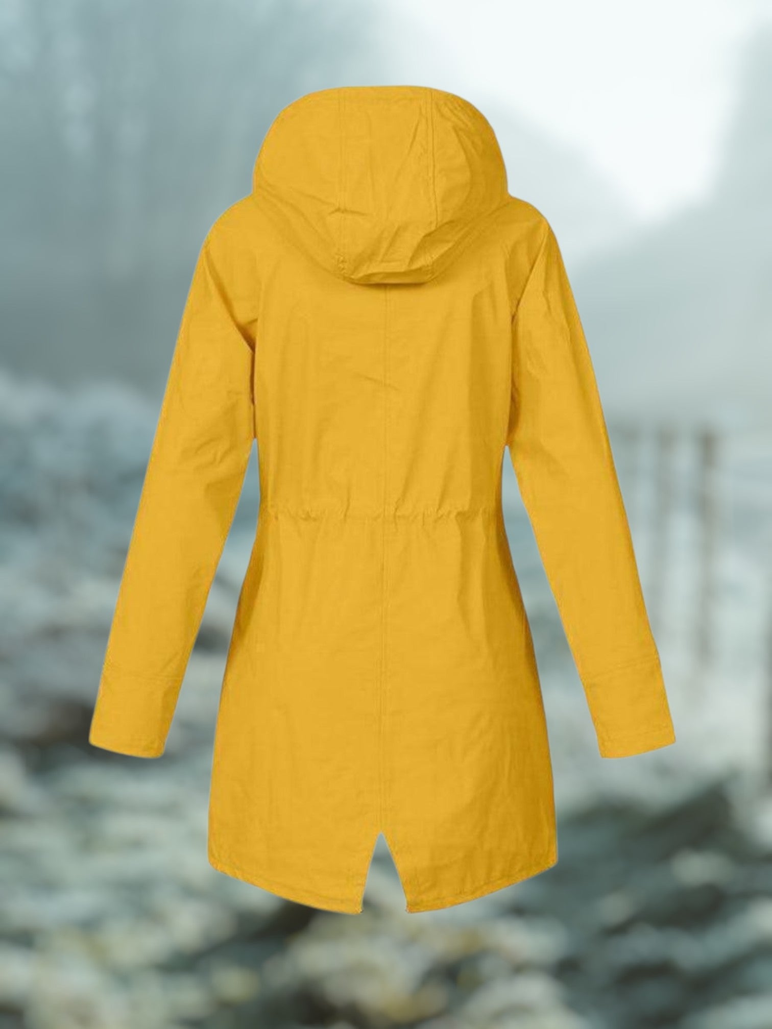 Winter Rain Jacket with Hood | Waterproof | Yellow 1