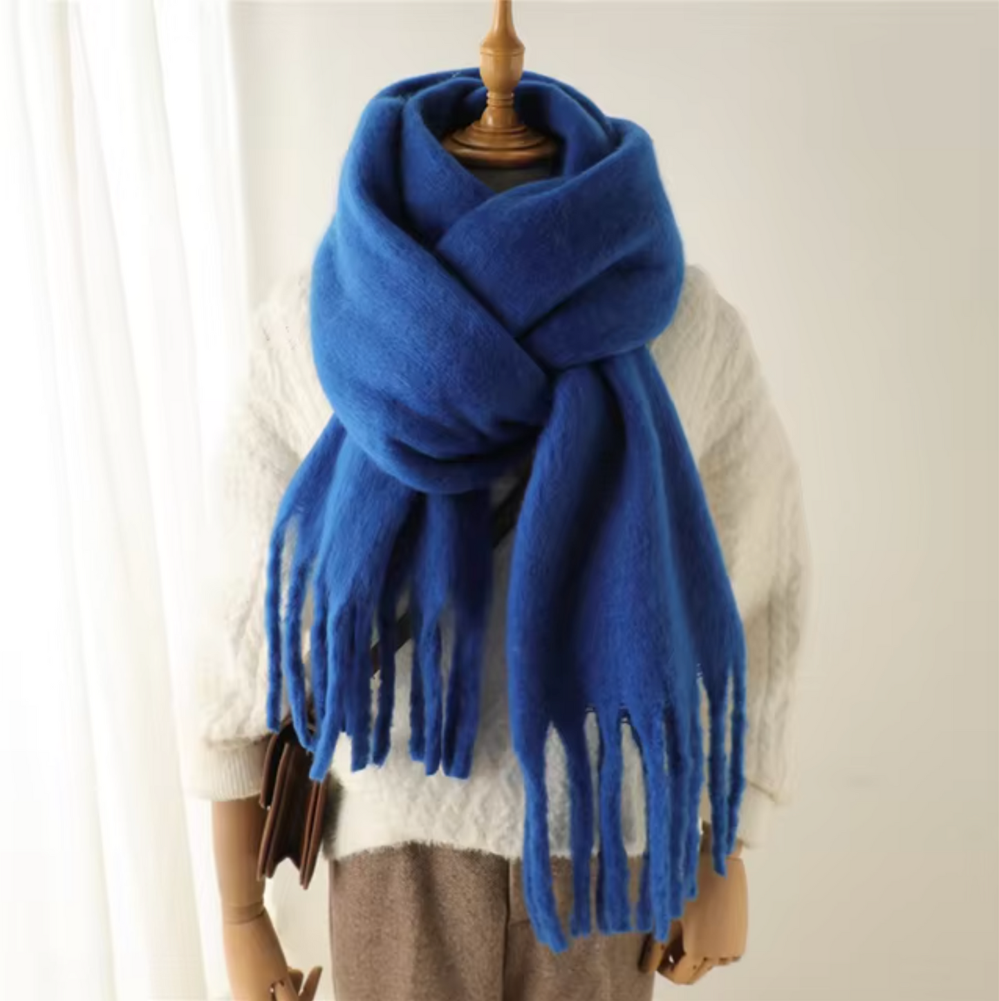 Winter Scarf for Women | Thick Pashmina Design | Blue