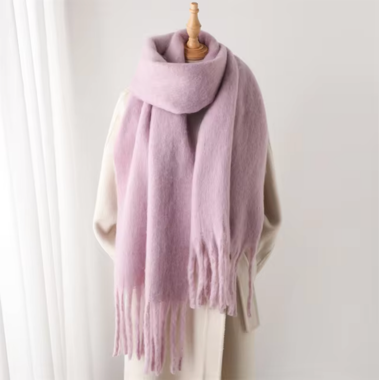 Winter Scarf for Women | Thick Pashmina Design | Lavender