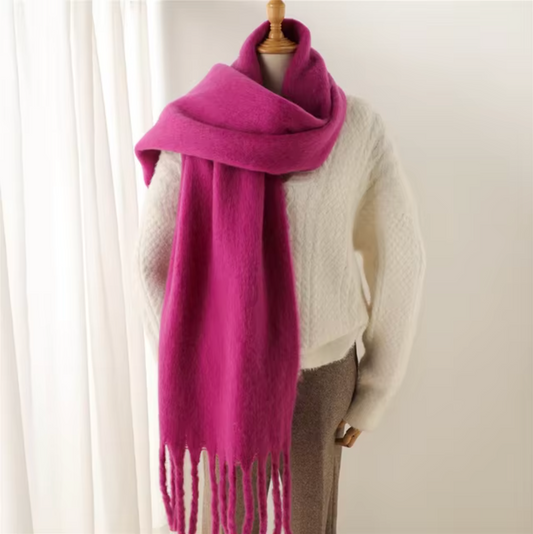 Winter Scarf for Women | Thick Pashmina Design | Magenta