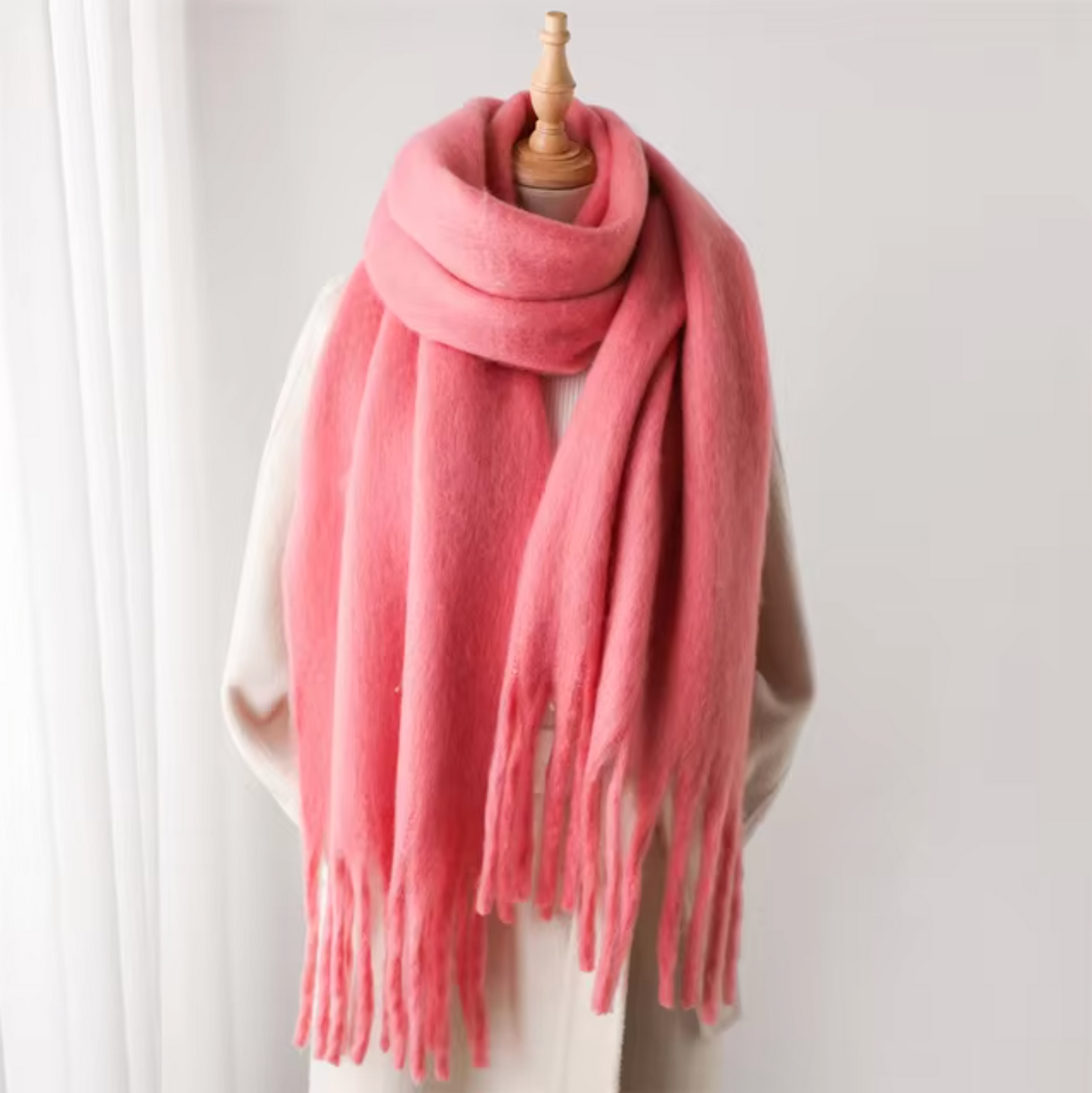 Winter Scarf for Women | Thick Pashmina Design | Pink