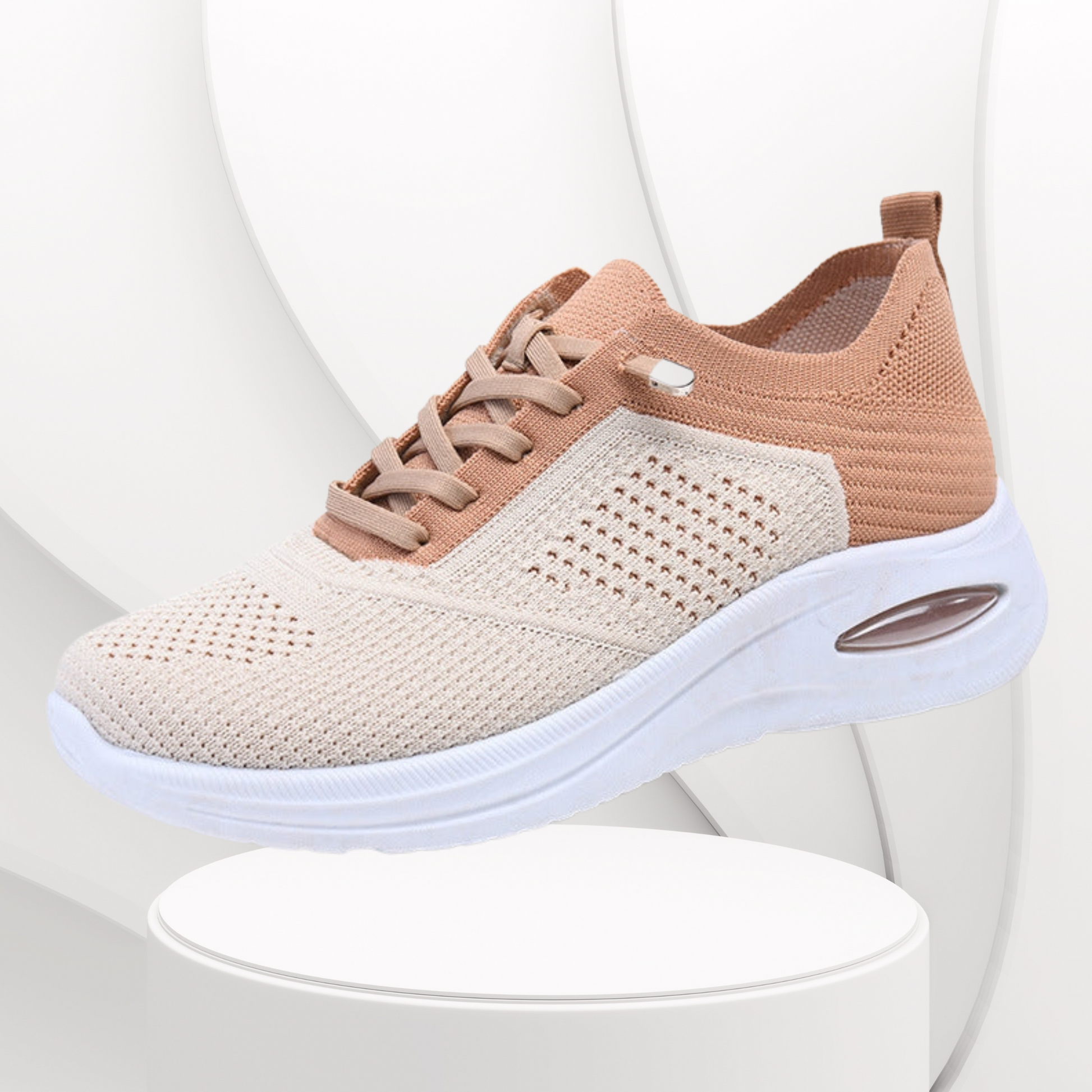 Women's Breathable Slip-On Sneakers with Flexible Fit and Lightweight Mesh | Beige 2