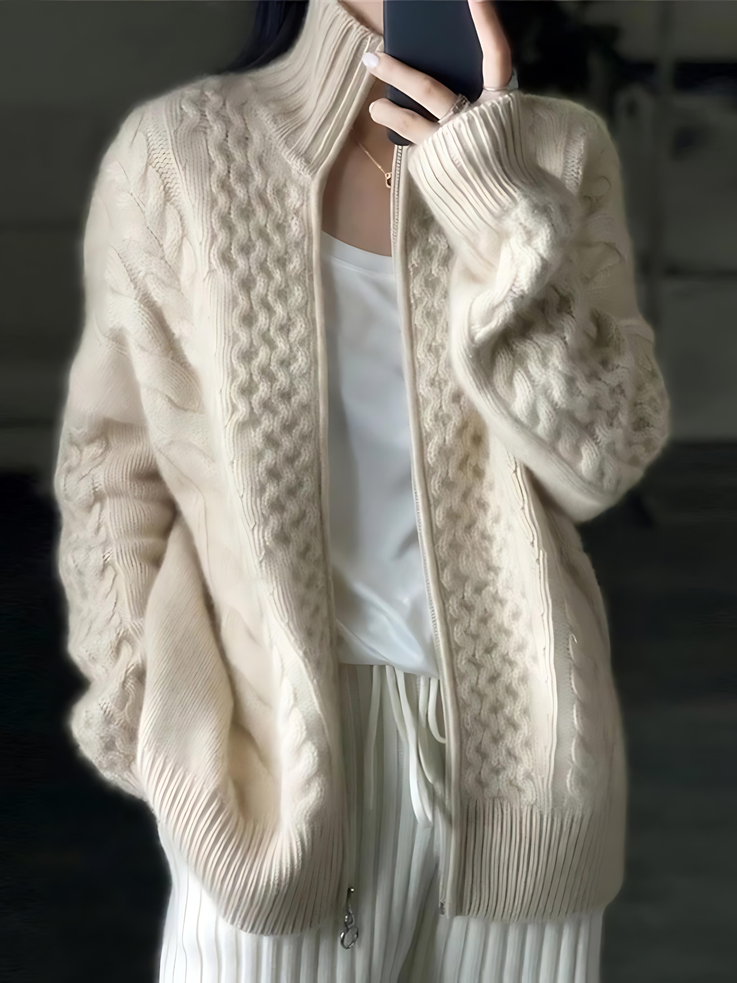 Women's Cardigan, Knitted, High Collar | Regular Fit 1