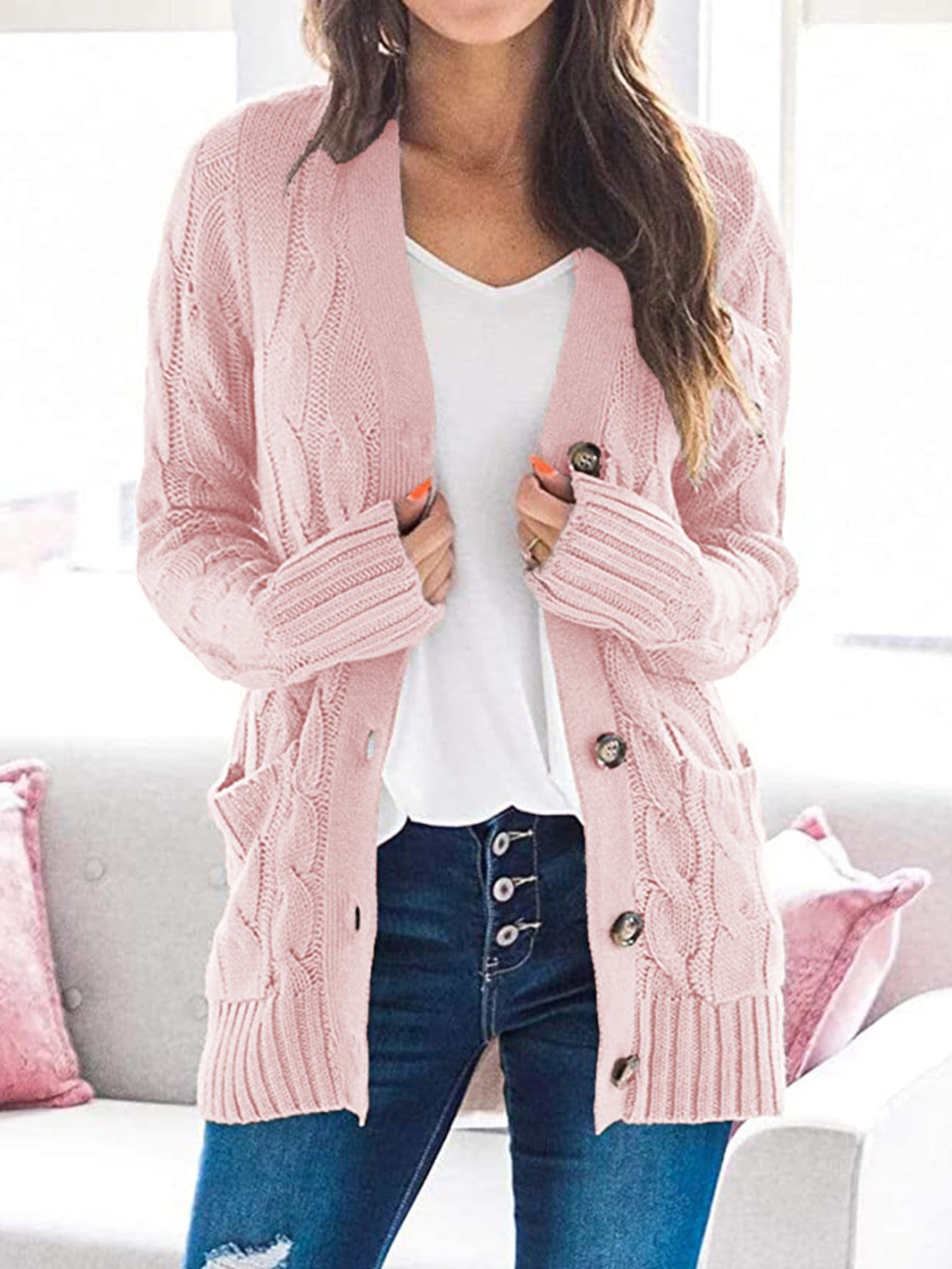 Women's Cardigan | Relaxed Fit, Long Sleeve | Versatile Layering | Long 1