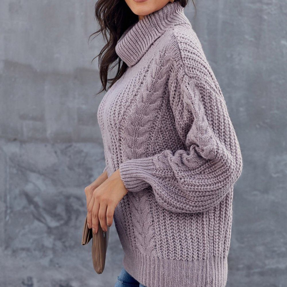 Women's Chunky Knit Turtleneck Sweater | Winter 7
