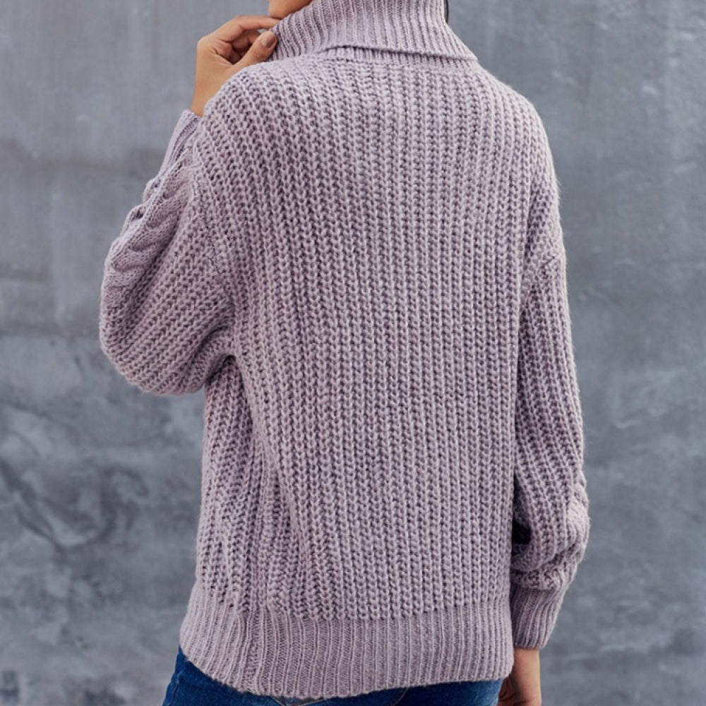 Women's Chunky Knit Turtleneck Sweater | Winter 8
