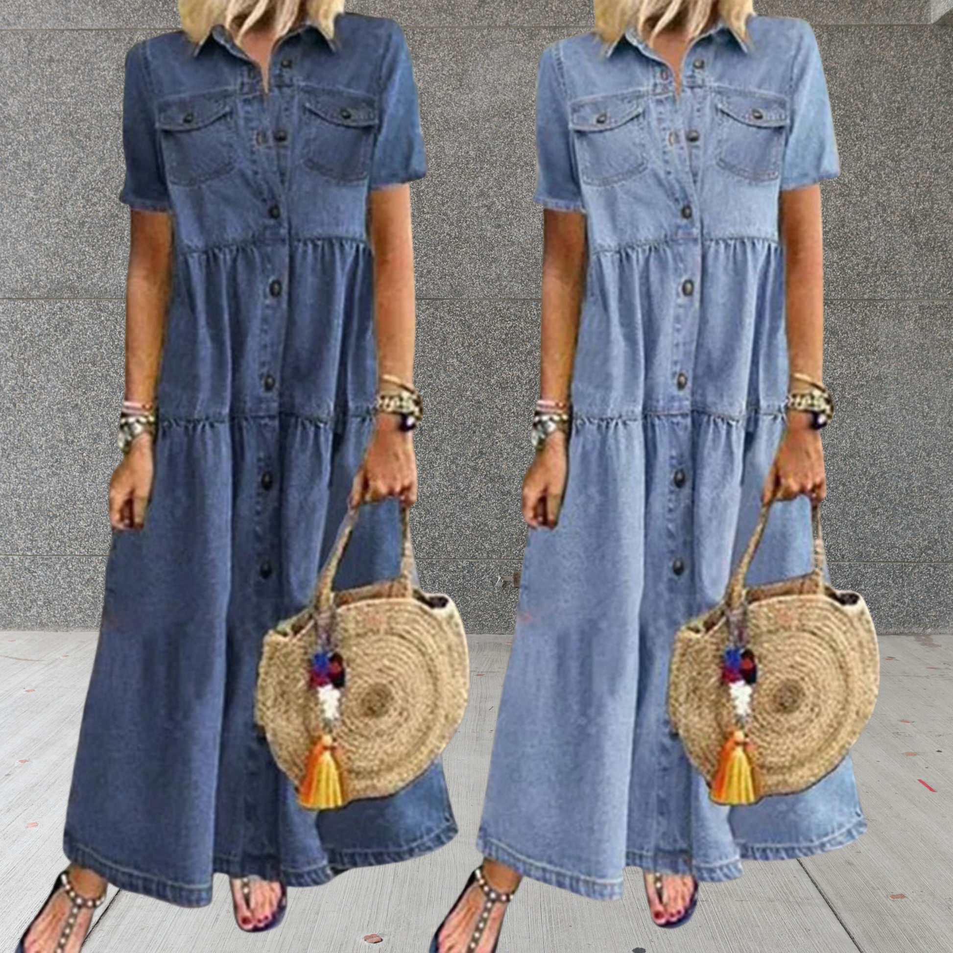 Women's Cotton Summer Dress with Button Closure and Flared Fit | All colors