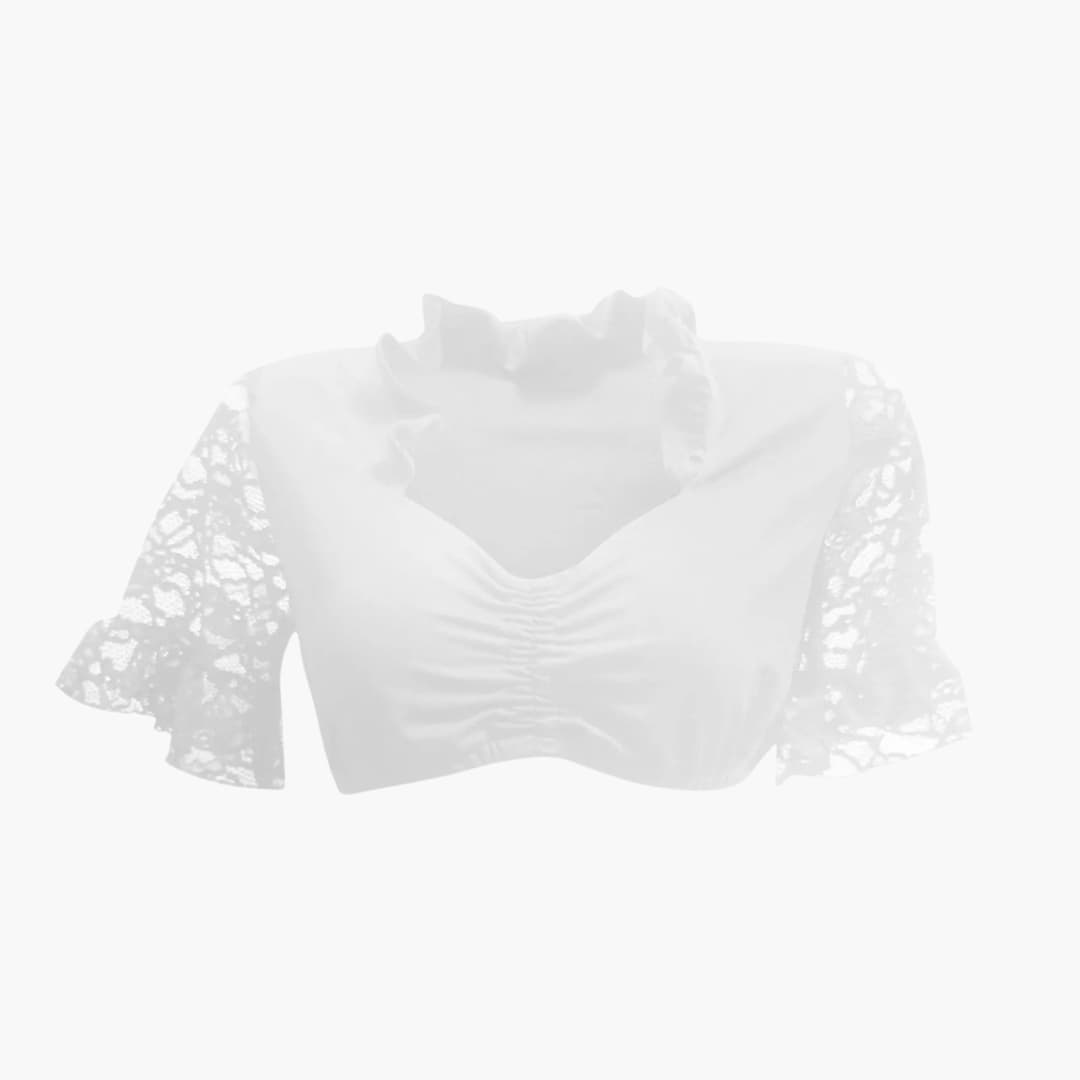 Women's Dirndl Blouse | Short Cut, Half-Length Lace Sleeves | Elegant 3