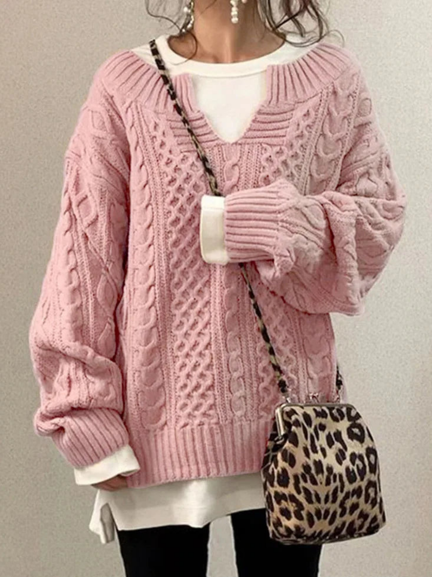 Women's Half Zip Sweatshirt | Relaxed Fit | Pink