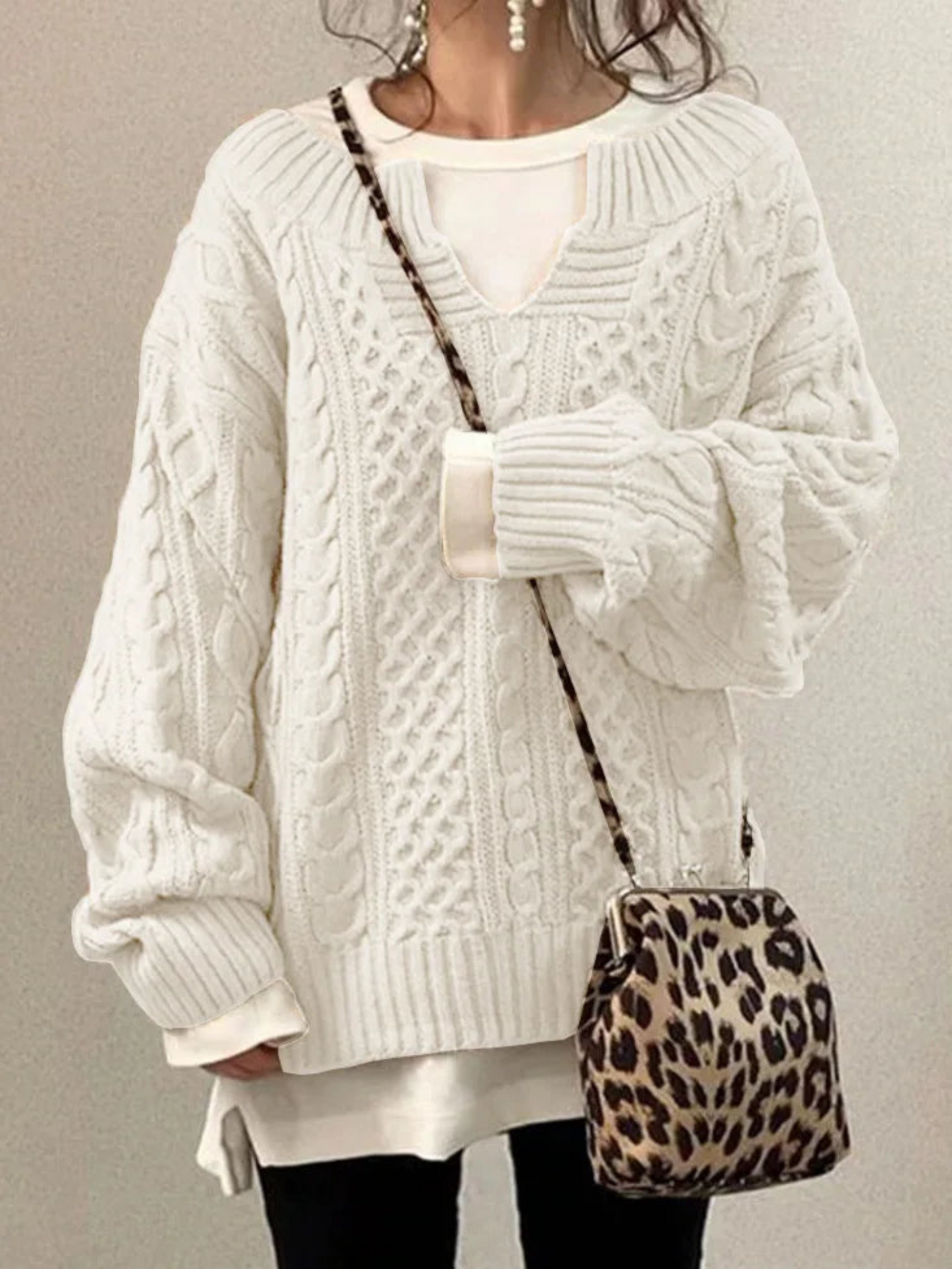 Women's Half Zip Sweatshirt | Relaxed Fit | White
