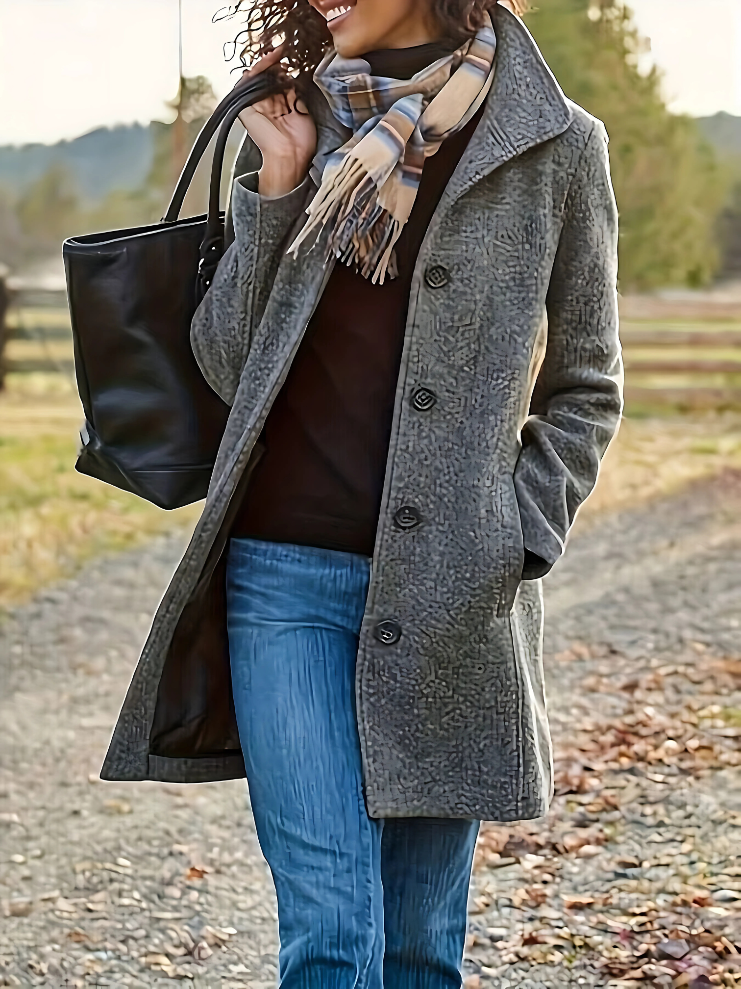 Women's Long Jacket | Structured Fit | Gray