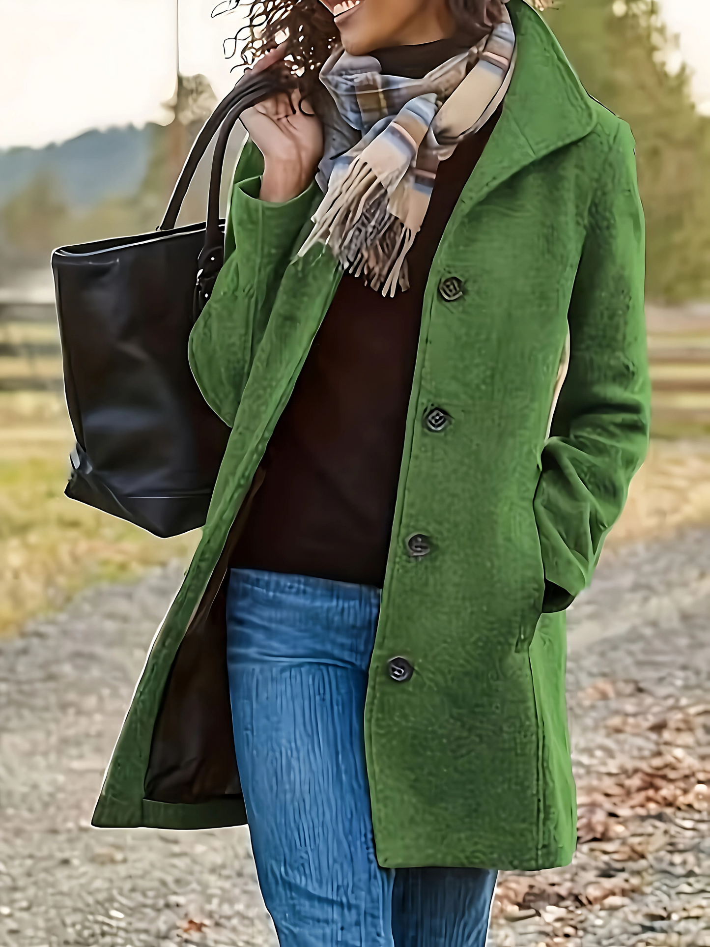 Women's Long Jacket | Structured Fit | Green