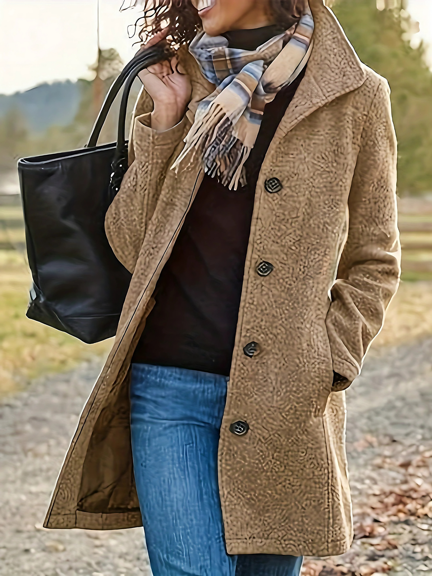 Women's Long Jacket | Structured Fit | Khaki
